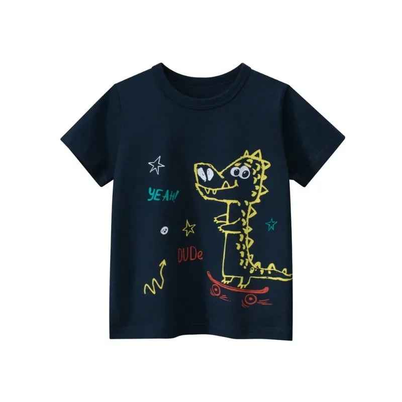 🦖 Roarsome Summer Style for Little Explorers! Dino-Mite Summer T-Shirt for Boys – Cool, Comfy & Full of Roar! - ThiGui