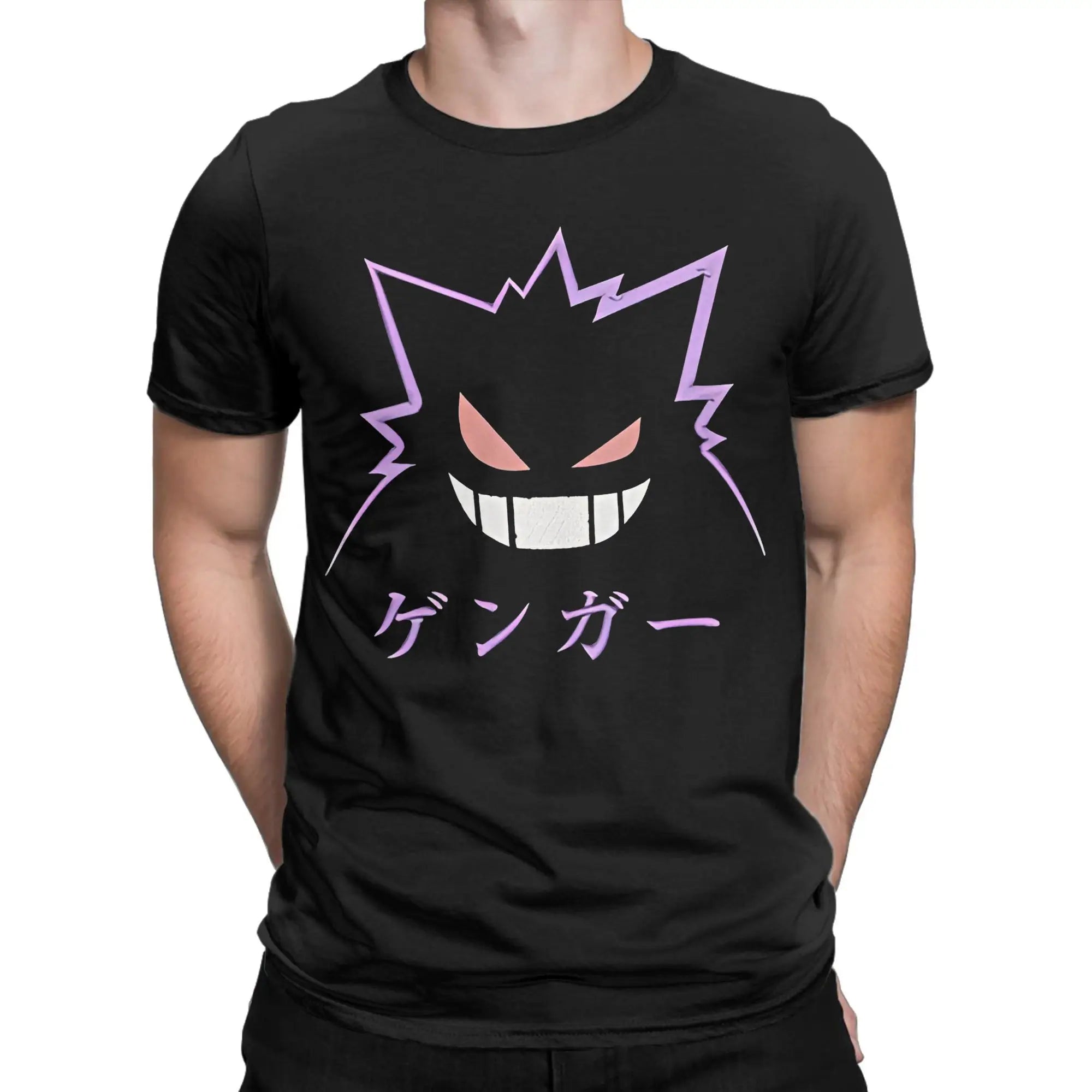 🟣 Cool Manga Ghost Cotton Tee 👕 Street Style for Trendy Boys - ThiGui