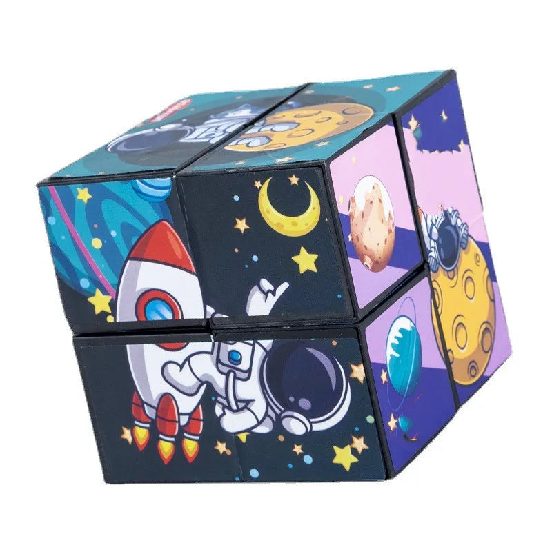 🧠 Smart Fun! Geometric Puzzle Cube Toy 🔄 | Shape-Shifting Fidget Game for Kids & Grown-Ups - ThiGui