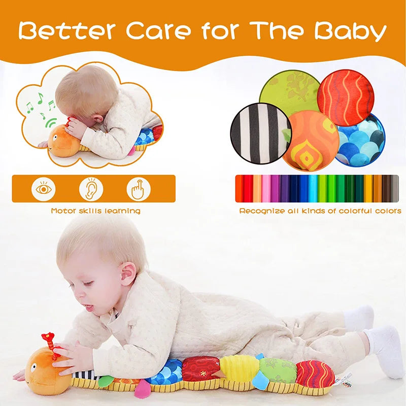 🎵 Snuggle & Shake! Soft Baby Caterpillar Rattle Toy for Newborns 👶✨ - ThiGui