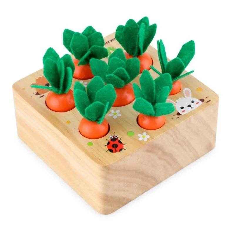 🌳Little Hands Harvest – Wooden Carrot Game for Smart Sorting & Sensory Fun - ThiGui