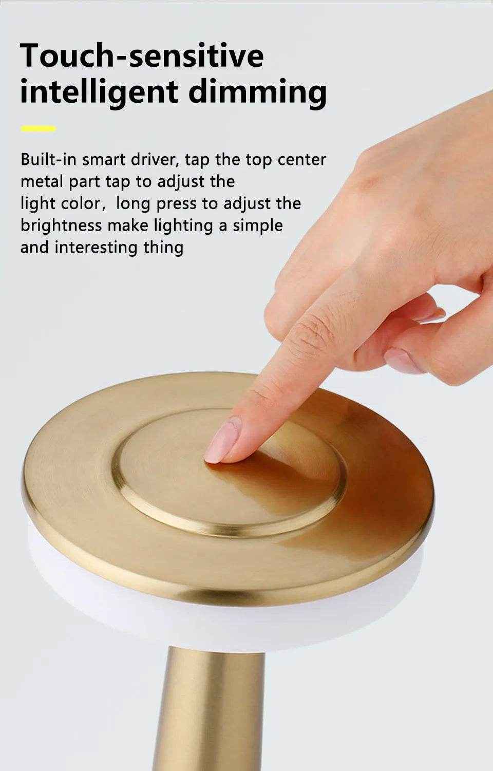 ✨ Touch, Glow & Go – Chic Rechargeable LED Table Lamp for Cosy Corners & Bedtime Calm - ThiGui