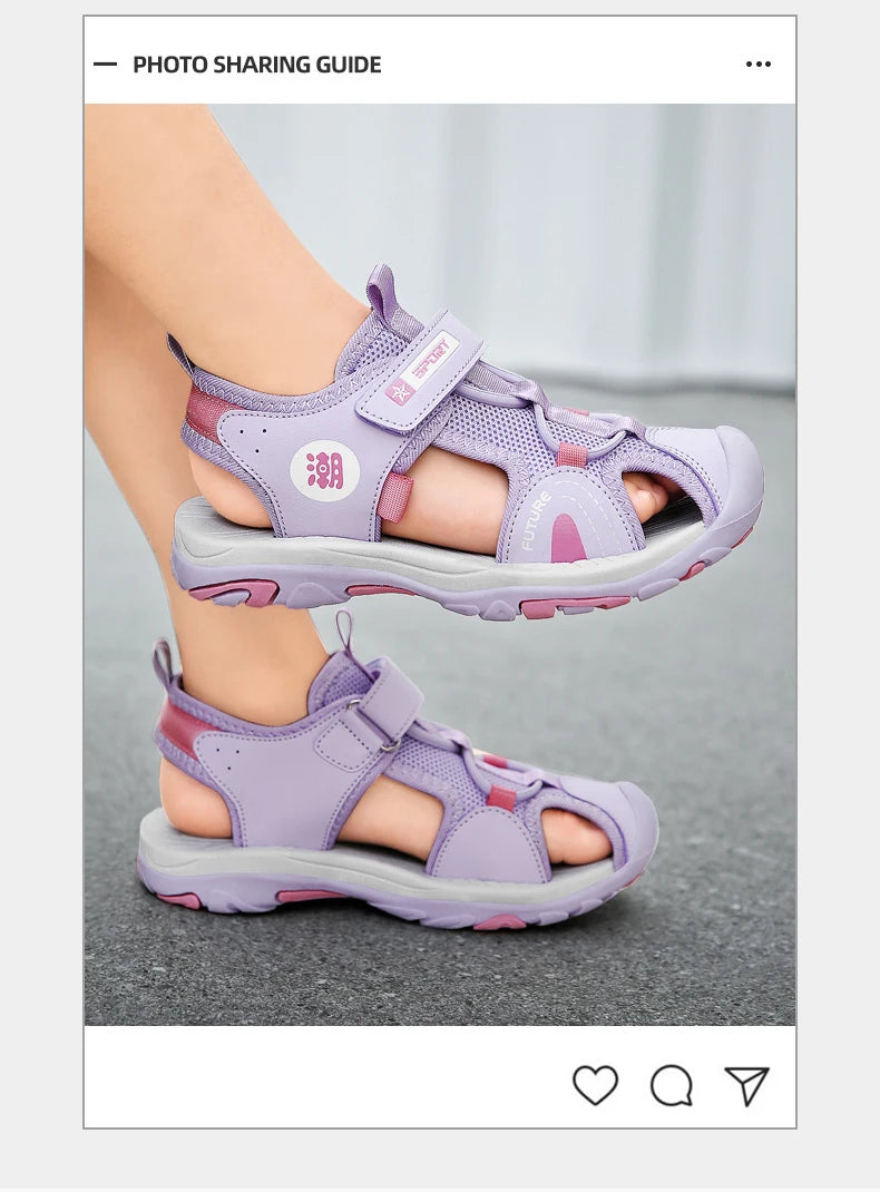 🏝️ Summer-Ready Comfort! Soft Leather Sandals for Boys Who Love to Move 👟☀️ - ThiGui