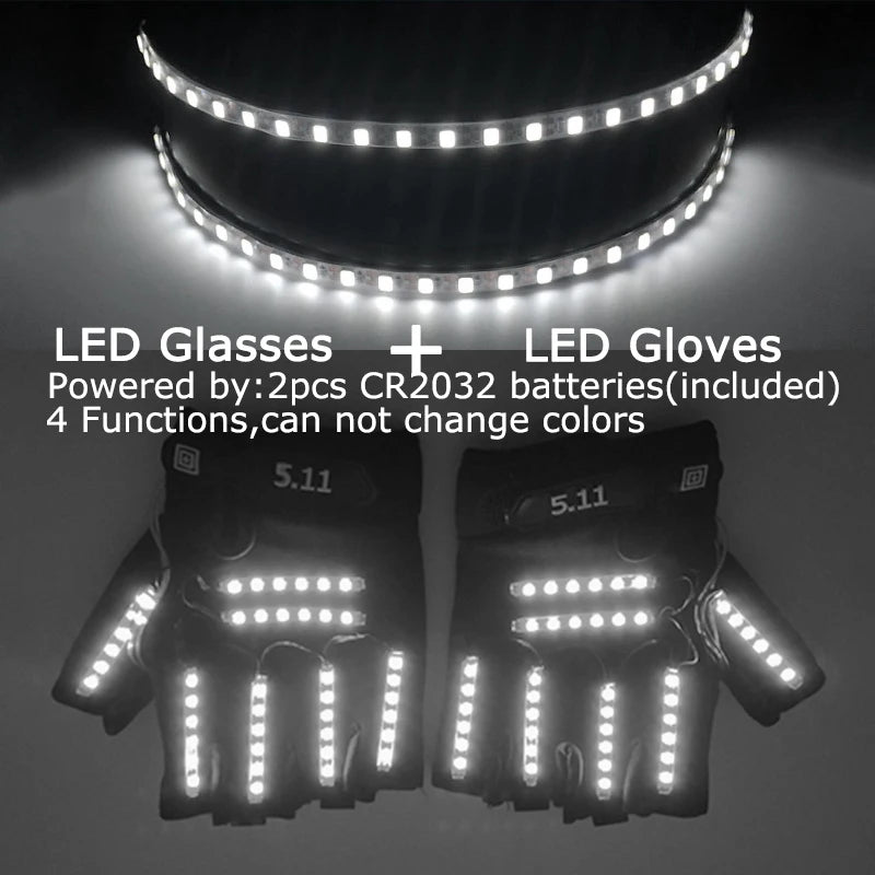 🧤 LED Glow Glasses + Gloves ✨ | Dance, Dazzle & Shine at Every Party! 🕺💡 - ThiGui