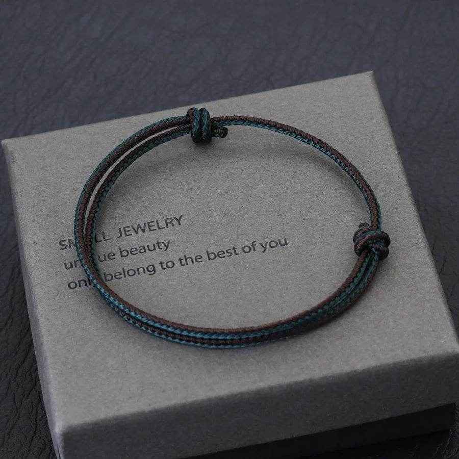 👕 Stylish and Handmade: Boho Charm Adjustable Cord Bracelet - ThiGui