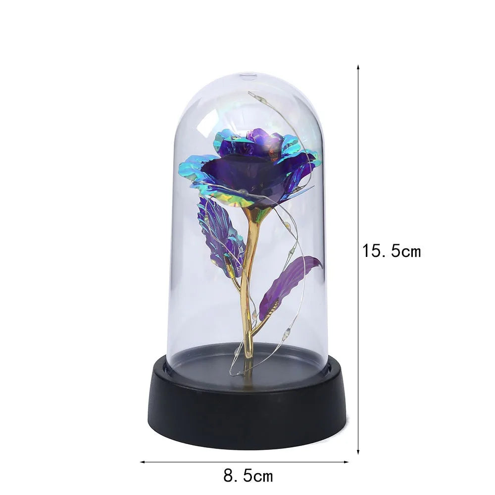 🌹✨ A Magical Glow for Mum’s Heart – Galaxy Rose with Lights in Glass Dome 💖🌌 - ThiGui