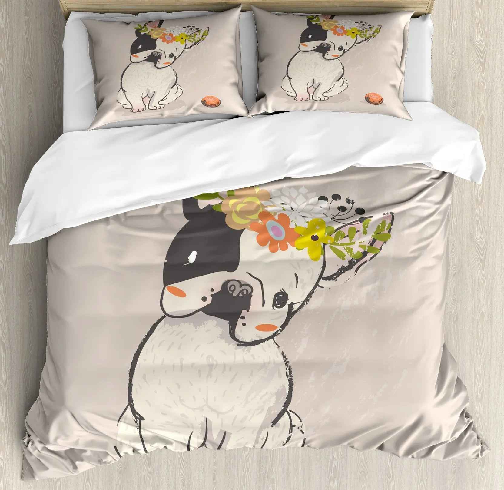 🐾Snuggle Up with a Frenchie! Adorable Bulldog Bedding Set for Little Dreamers 🐾 - ThiGui