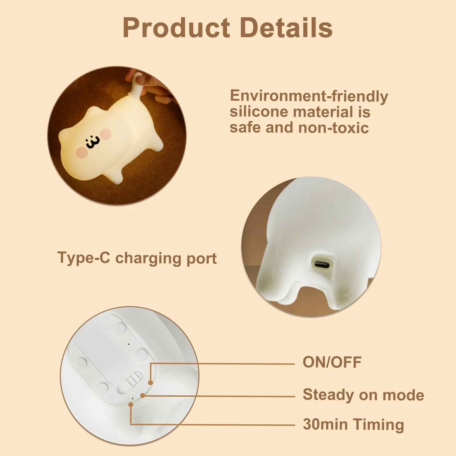 🧸Soft Silicone Cat Night Light for Boys Who Sleep Better with a Little Glow - ThiGui