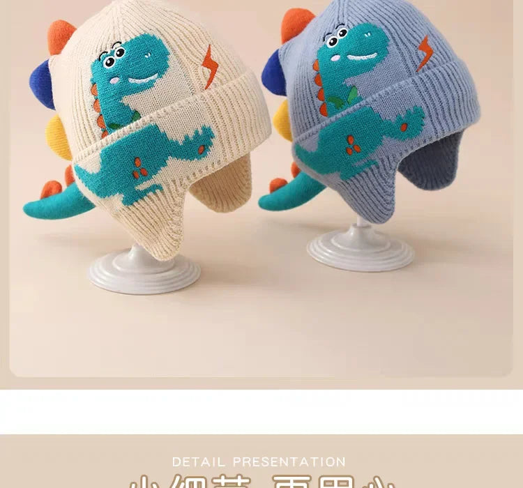 🧢🦕 3D Dino Earmuff Hat – Cozy, Cute & Roarsome for Winter Days! ❄️👶 - ThiGui