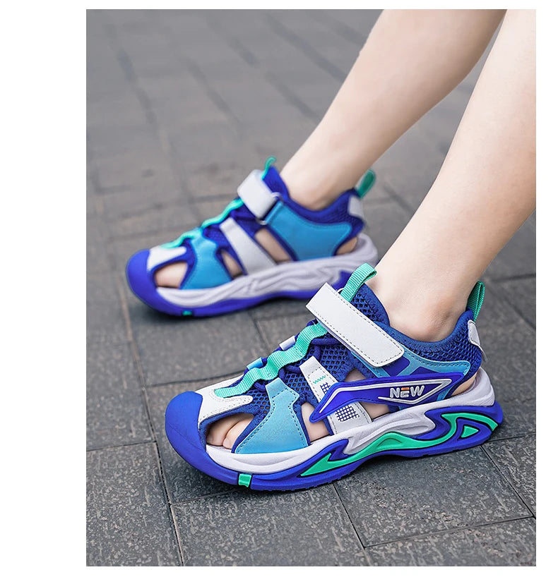 1.1 👟🌊 All-Terrain Adventure Sandals for Boys – Beach to Playground Ready! 🏖️🚀 - ThiGui