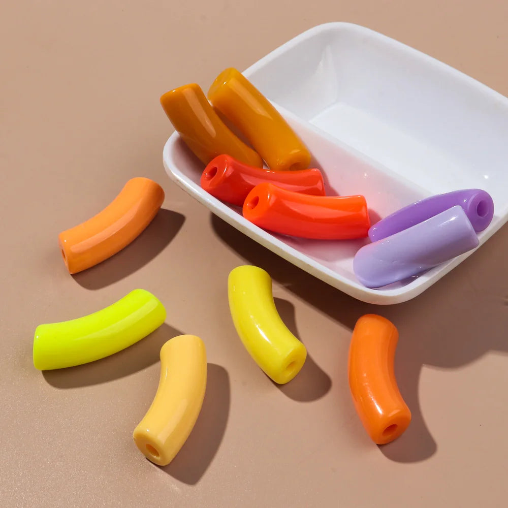 🌈 Lot de 20 Perles Tubes Arc-en-ciel – Idéal pour Créer des Bijoux Colorés et Fun ! 💫🧵 - ThiGui