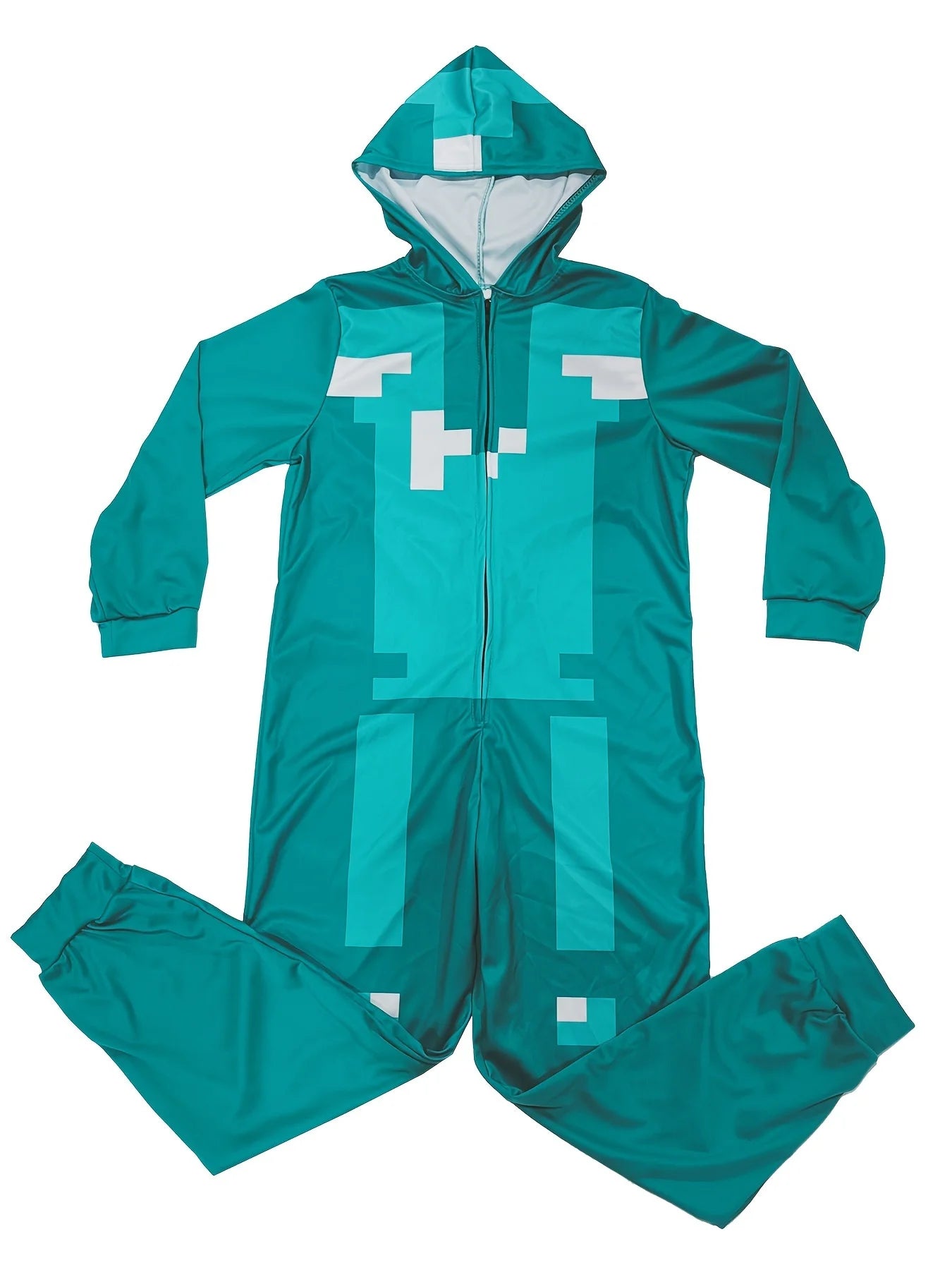 Creeper Game Character Costume 💚🎮 Fun Hooded Boys Jumpsuit - ThiGui