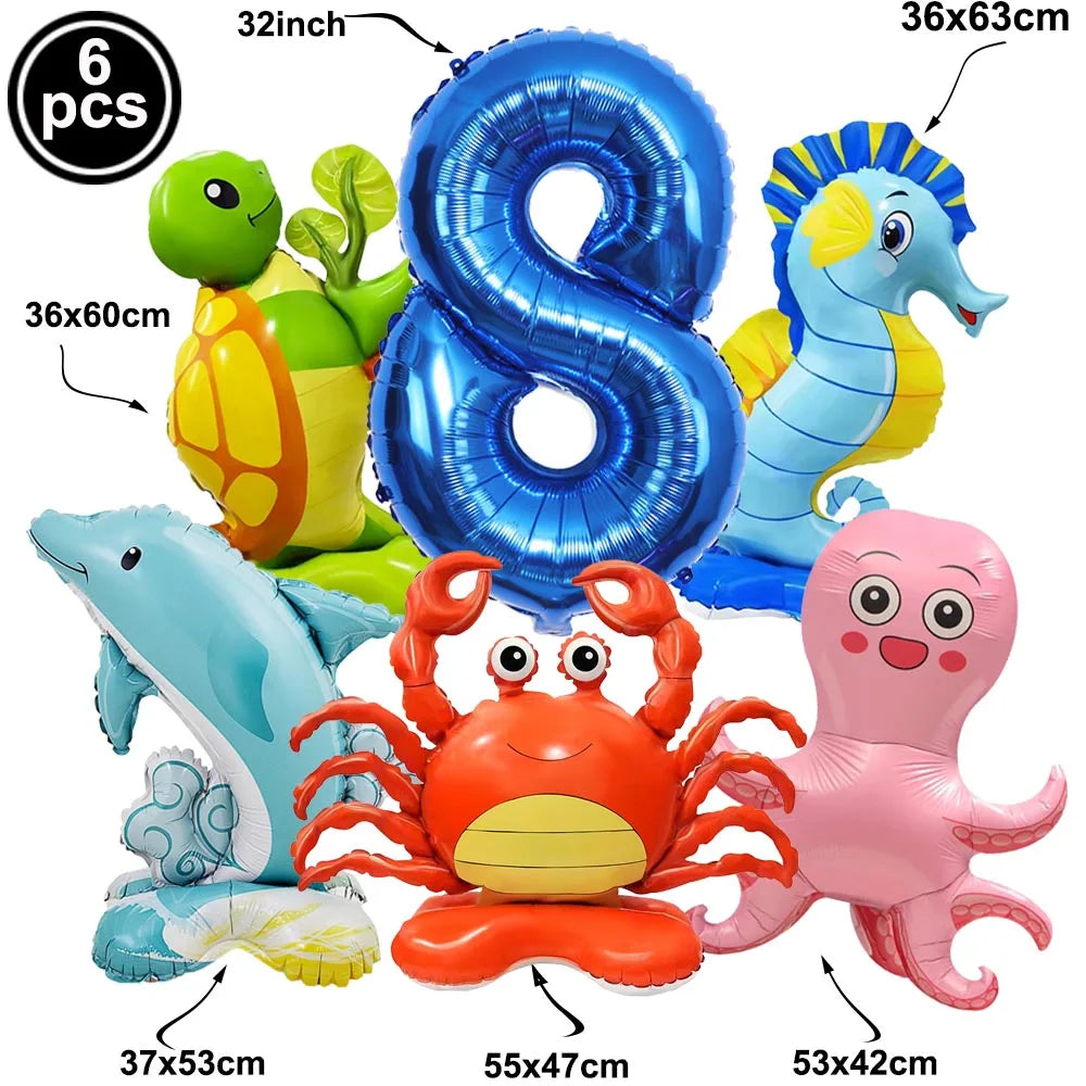 🐠 Under the Sea Birthday Balloon Set – Dive into a Magical Ocean Party! 🌊🎈 - ThiGui