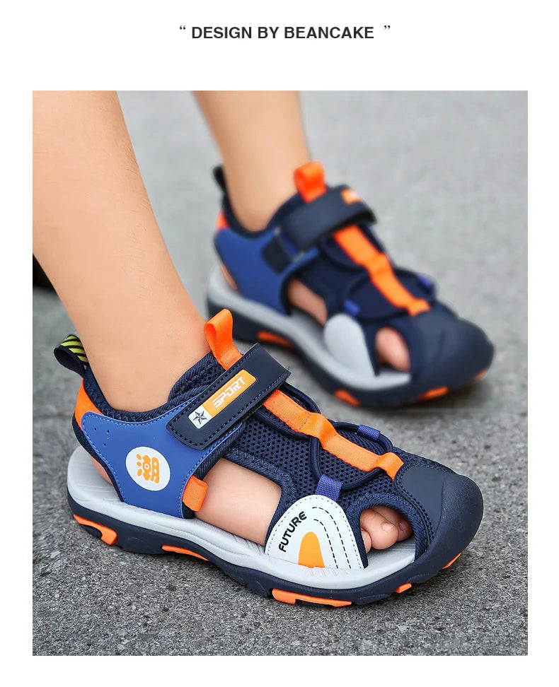 🏝️ Summer-Ready Comfort! Soft Leather Sandals for Boys Who Love to Move 👟☀️ - ThiGui