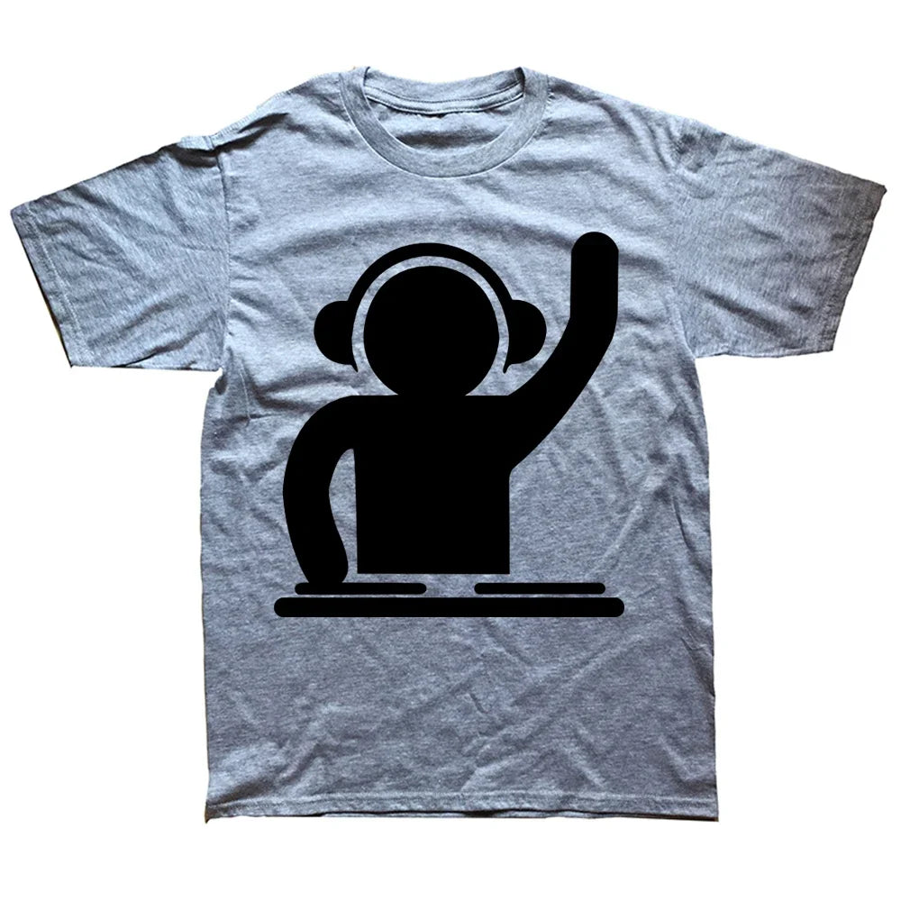 DJ Cat Graphic Tee 🎧🐱 Cool Summer Streetwear Cotton T-Shirt - ThiGui
