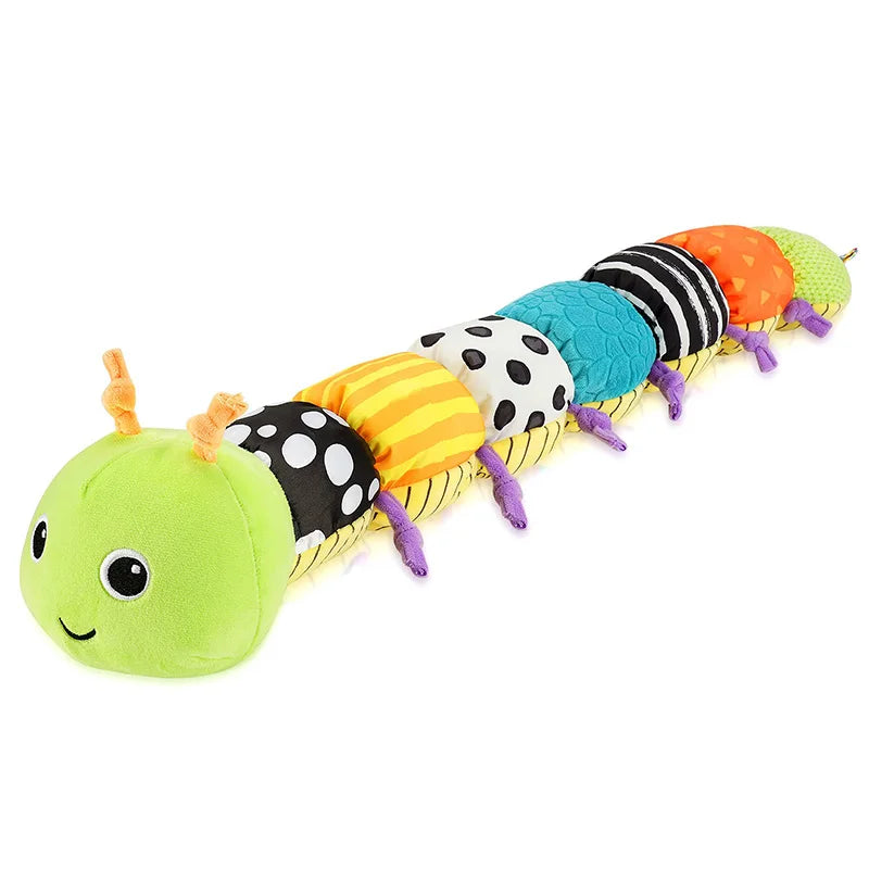 🎵 Snuggle & Shake! Soft Baby Caterpillar Rattle Toy for Newborns 👶✨ - ThiGui