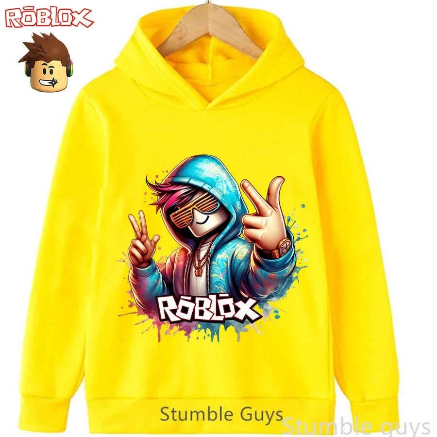 Roblox Autumn Kids Hoodie 🎮🍂 Trendy Game Graphic Sweatshirt - ThiGui