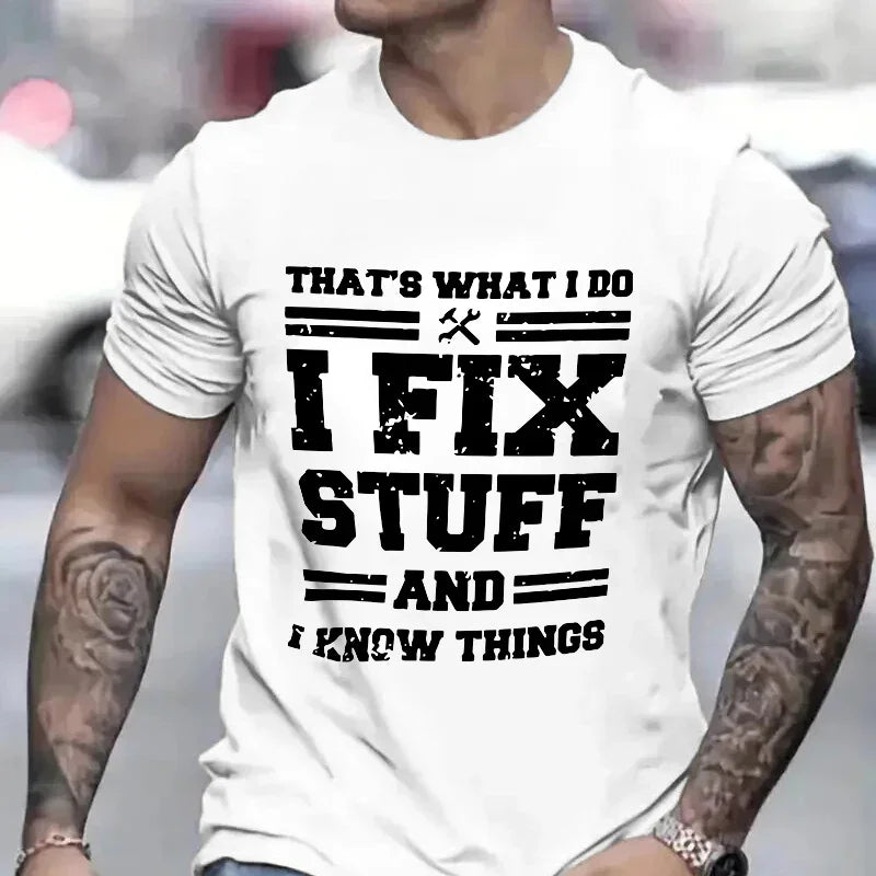 I Fix Stuff Dad Tee 🔧😎 Funny Mechanic Shirt for Handy Heroes - ThiGui