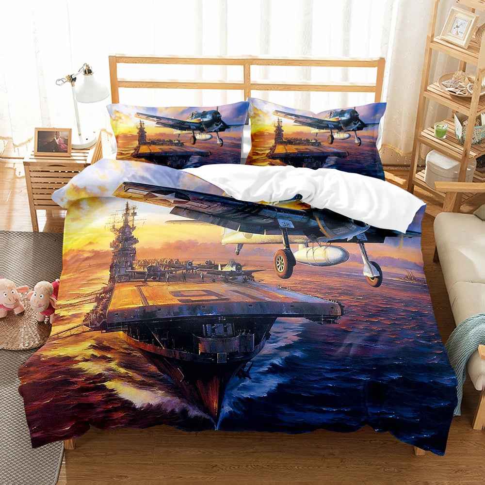 ✈️Sky-High Dreams! Airplane Bedding Set for Little Pilots - ThiGui