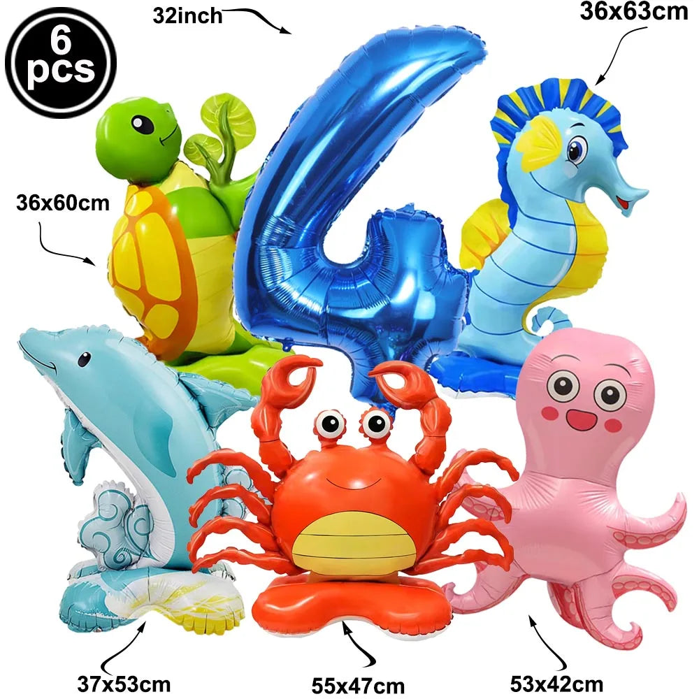 🐠 Under the Sea Birthday Balloon Set – Dive into a Magical Ocean Party! 🌊🎈 - ThiGui