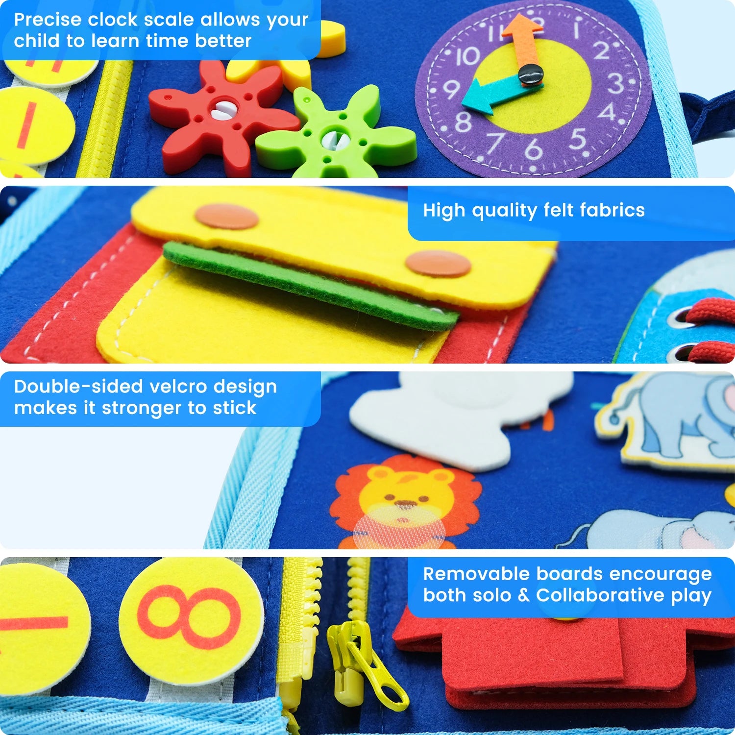 🧩 Montessori Busy Board – Travel-Friendly Toy for Little Learners! 🎀🧦✈️ - ThiGui