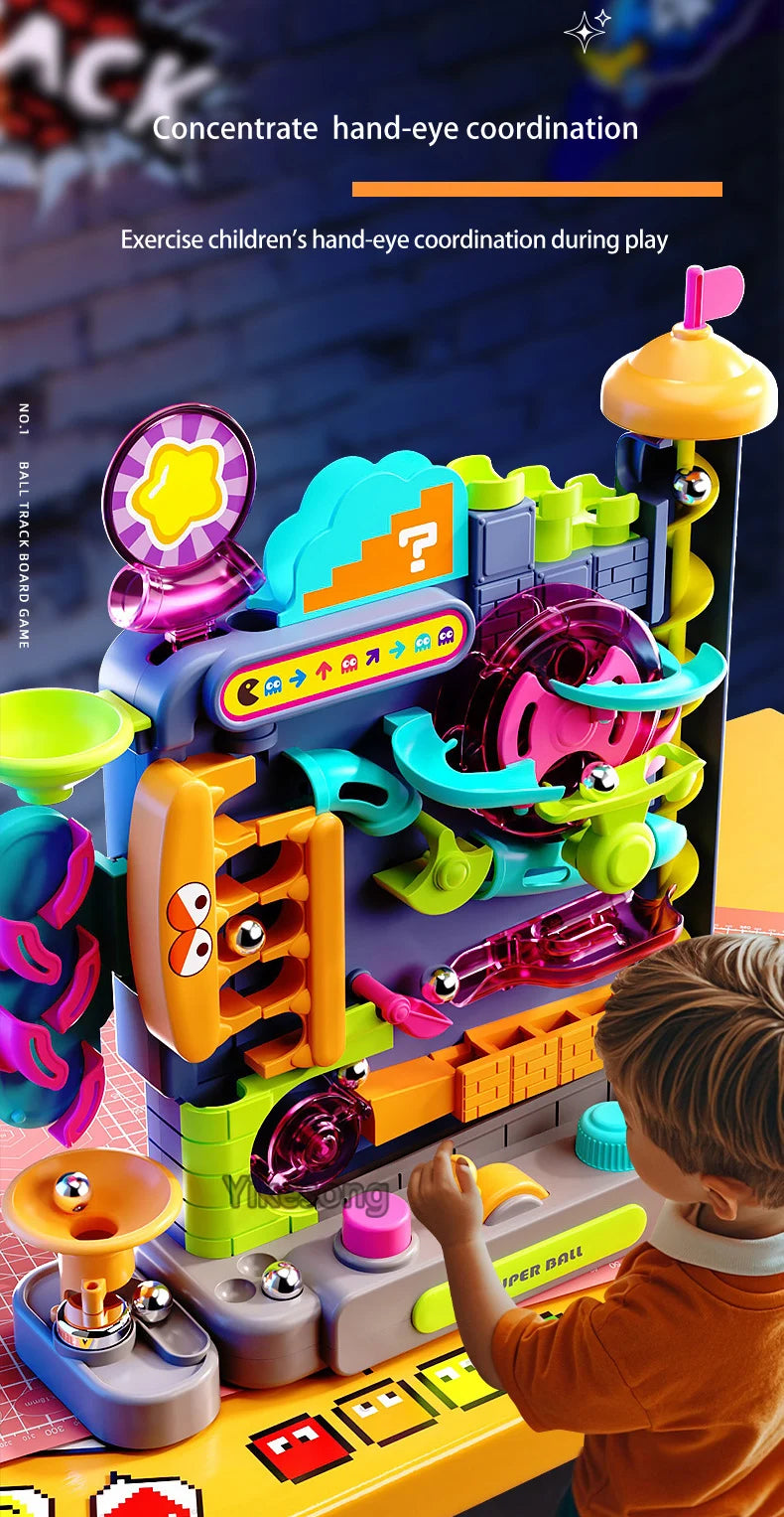 🧠🎢 Montessori Ball Track Adventure – Multi-Layer Rolling Fun for Growing Minds! 🔧👦 - ThiGui