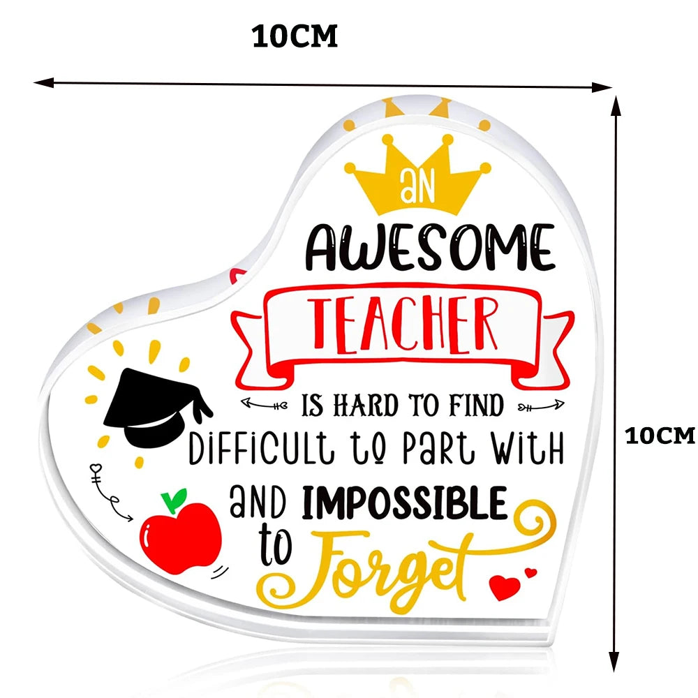🍎📄 A Heartfelt “Thank You” That Lasts – Acrylic Keepsake Gift for Teachers & Mentors 💖 - ThiGui