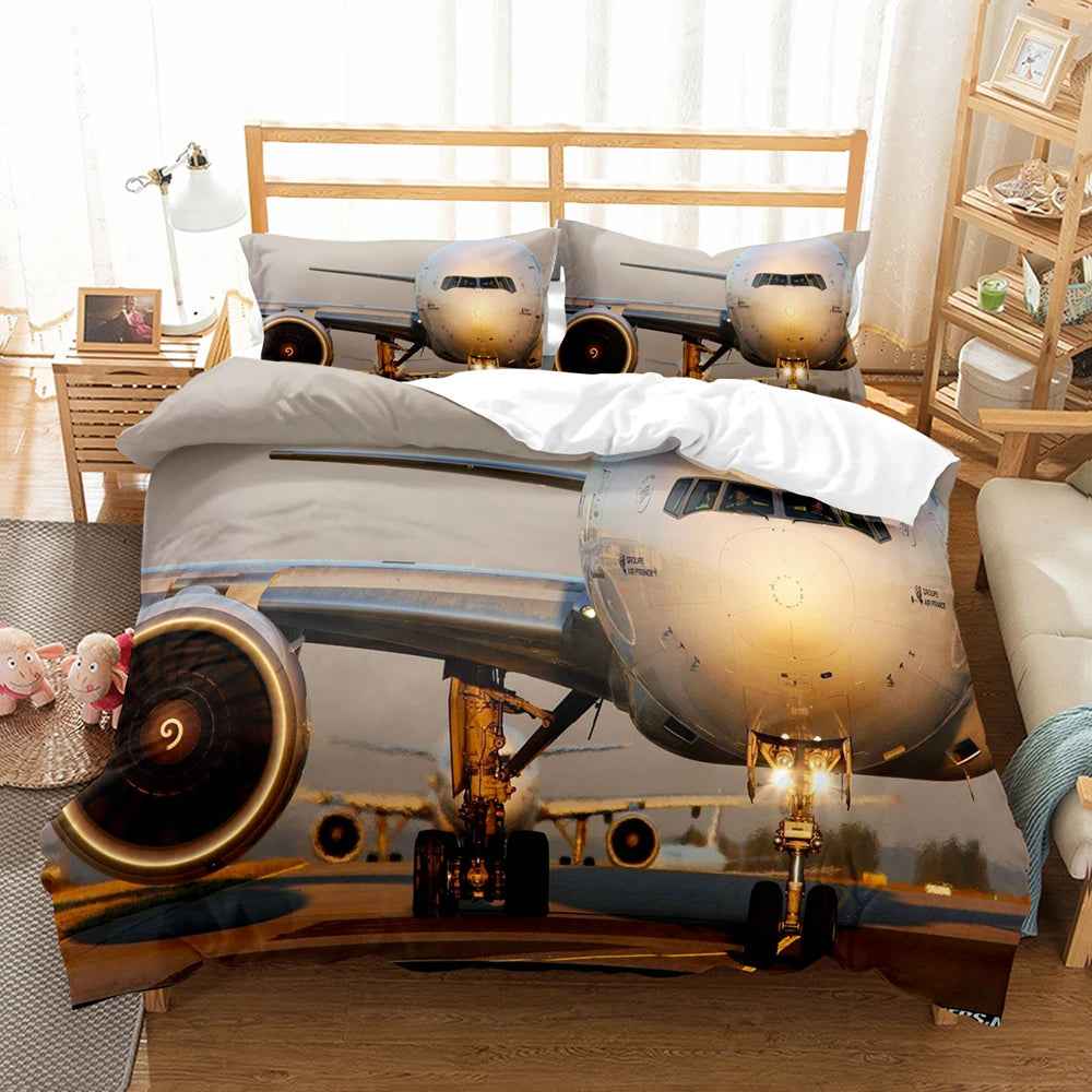 ✈️Sky-High Dreams! Airplane Bedding Set for Little Pilots - ThiGui