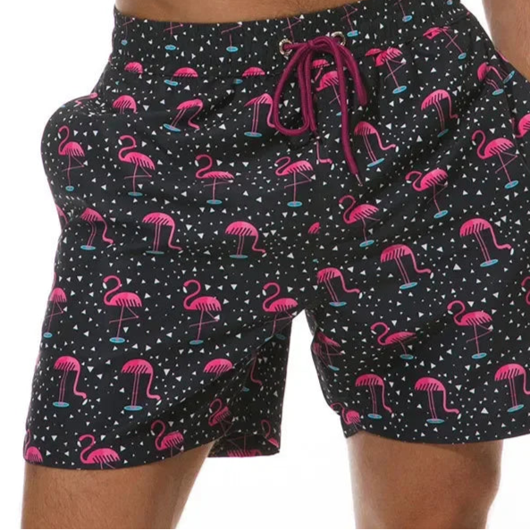 🌴 Tropical Fun for Little Explorers! Boys' Flamingo Print Swim Shorts 🏖️ - ThiGui