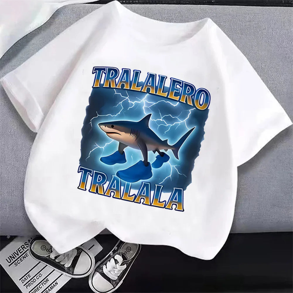 Italian Brainrot T-Shirt Kids Cartoon Anime Print Clothes Round Neck Basic Italian Brainrot Kids Cartoon Tee 🎨😎 Fun Anime Style Boys T-Shirt Tops Absorbent Casual Shirts Gift - ThiGui