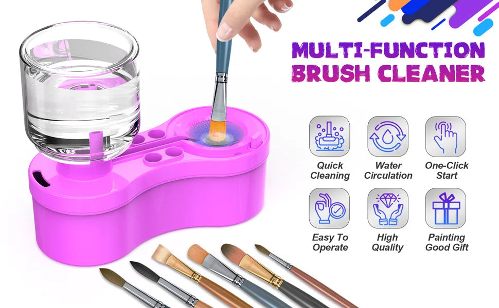 🧼 Clean Brushes in a Click! Automatic Paint Cleaner Bucket 🎨💧 | For Kids & Crafty Hands 👦👩‍🎨 - ThiGui