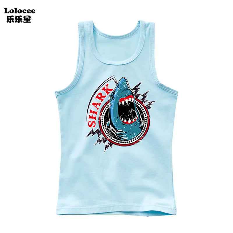 🦈 Cool Shark Power! Boys’ Summer Tank That Roars with Style - ThiGui