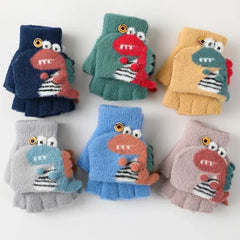 🦕 Dino Flip Gloves – Warm, Fun & Finger-Free for Little Writers! ❄️✋ - ThiGui