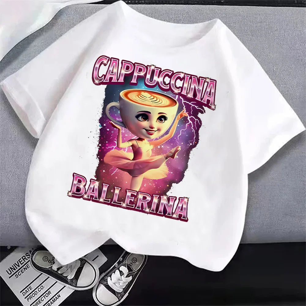 Italian Brainrot T-Shirt Kids Cartoon Anime Print Clothes Round Neck Basic Italian Brainrot Kids Cartoon Tee 🎨😎 Fun Anime Style Boys T-Shirt Tops Absorbent Casual Shirts Gift - ThiGui