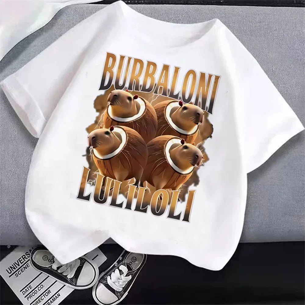 Italian Brainrot Cartoon Boys Tee 🎨😎 Cool Anime Casual T-Shirt - ThiGui