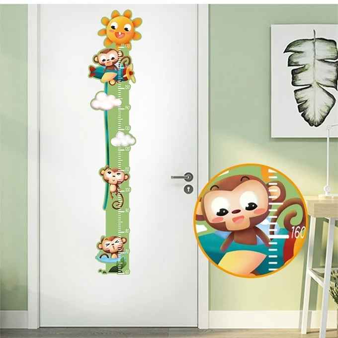 Watch Me Grow! Cute Animal Height Chart Wall Sticker for Boys’ Rooms - ThiGui