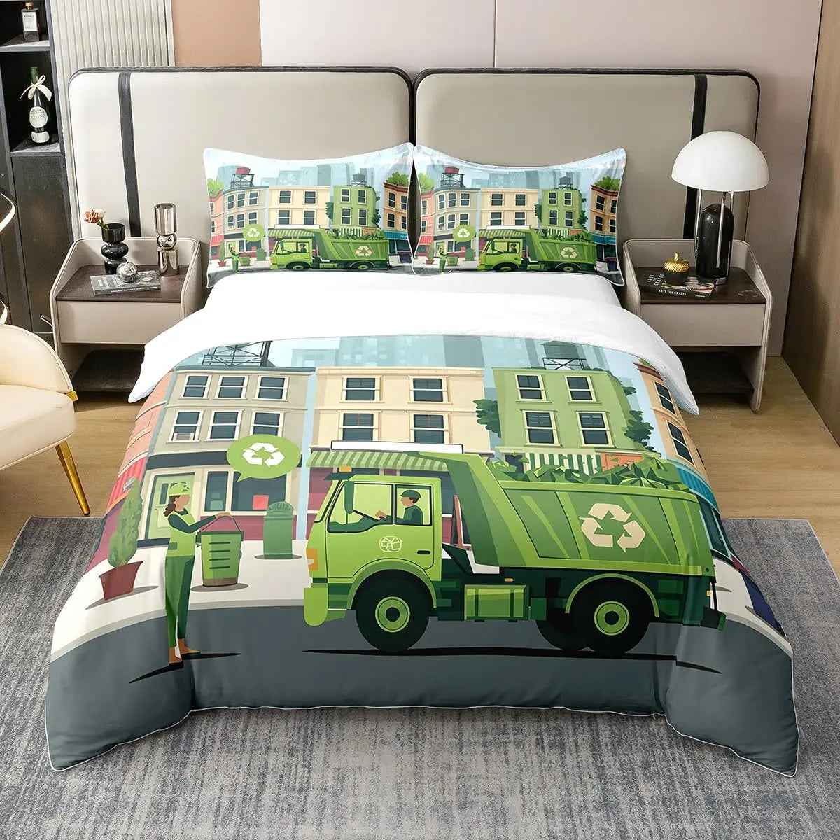 🚗Vroom into Dreamland! Colourful Car Duvet Set for Little Drivers 💤 - ThiGui