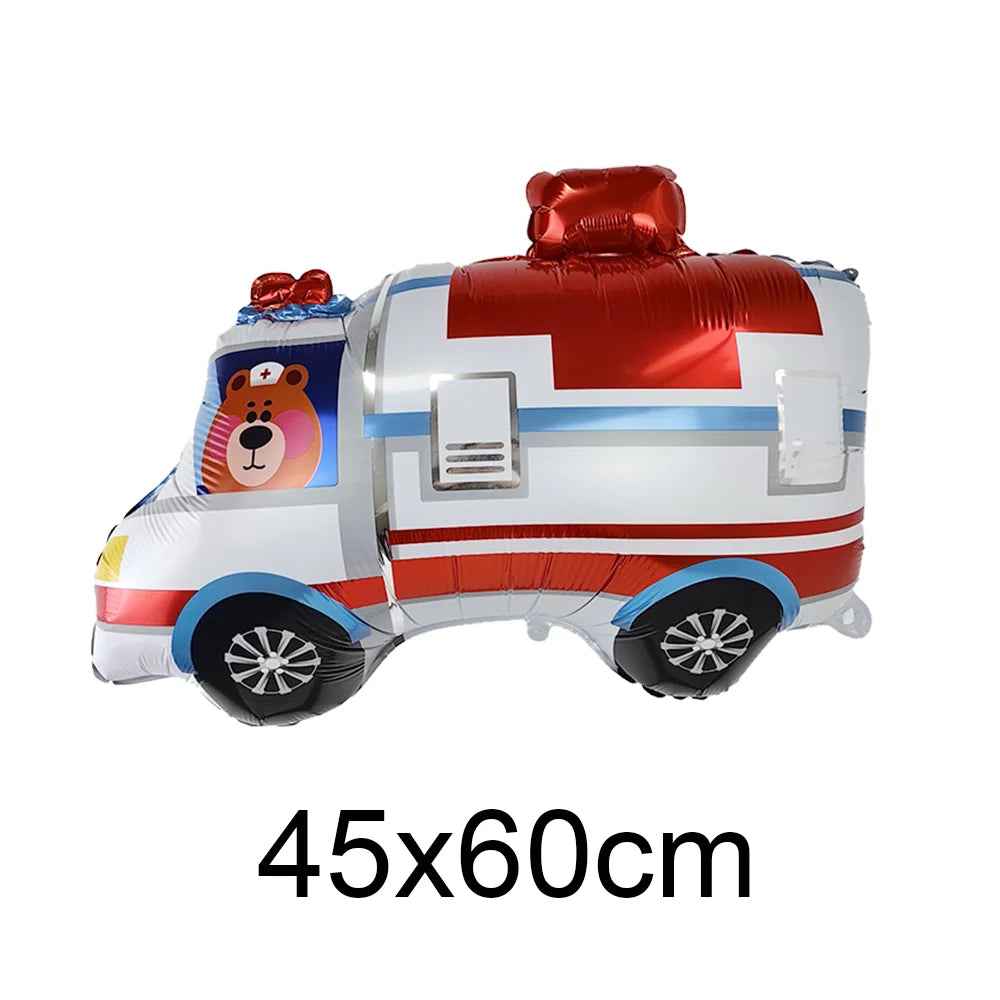 🚓Zoom into Action! Police Car Birthday Balloon Set for Little Heroes Turning 4, 5 or 6! - ThiGui