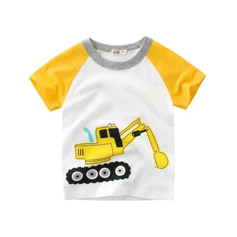 🚧 Dig Into Fun! Excavator Cartoon Tee for Little Builders (2–10Y) - ThiGui