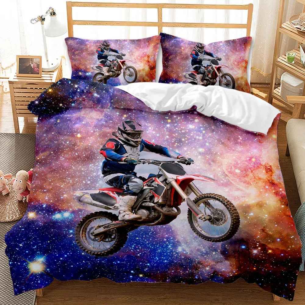 🏍️ Zoom into Dreamland – Dirt Bike Bedding for Little Adventurers - ThiGui