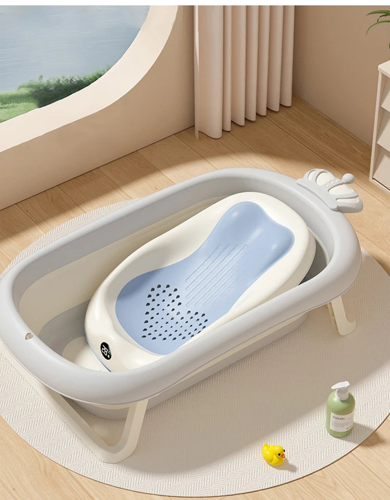 🛁💡Smart Folding Baby Bath – Comfy, Safe & Temperature Aware! 🍼🌡️ - ThiGui