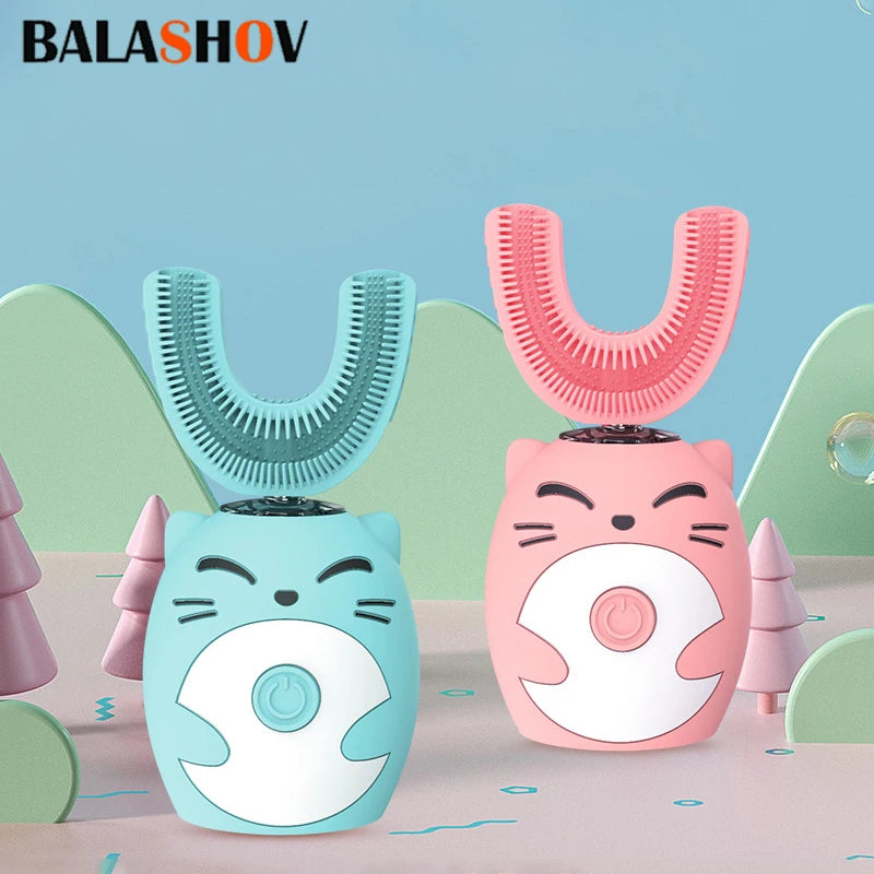 🪥⚡ Smart U-Shaped Electric Toothbrush – 360° Clean & Sonic Magic for Little Smiles! 😁👧👦 - ThiGui