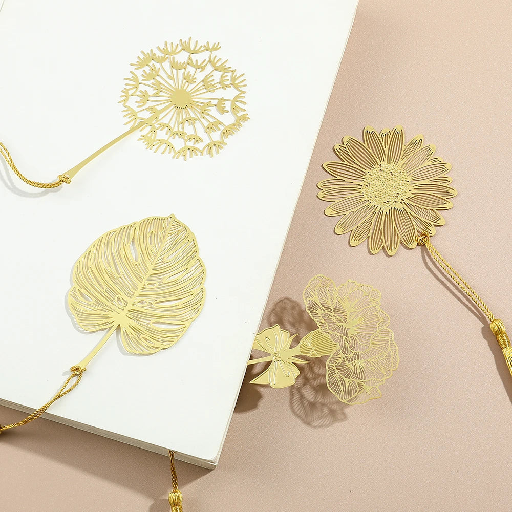 📚🌼 Blooming Thanks! Elegant Brass Flower Bookmarks – A Thoughtful Gift for Teachers 🌿🎁 - ThiGui