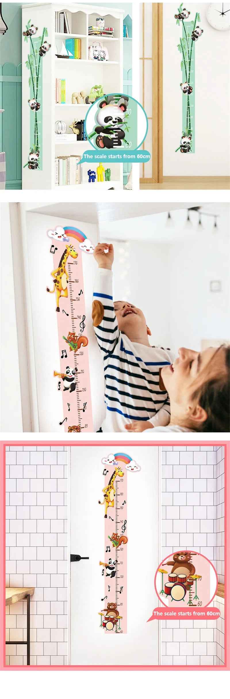 Watch Me Grow! Cute Animal Height Chart Wall Sticker for Boys’ Rooms - ThiGui
