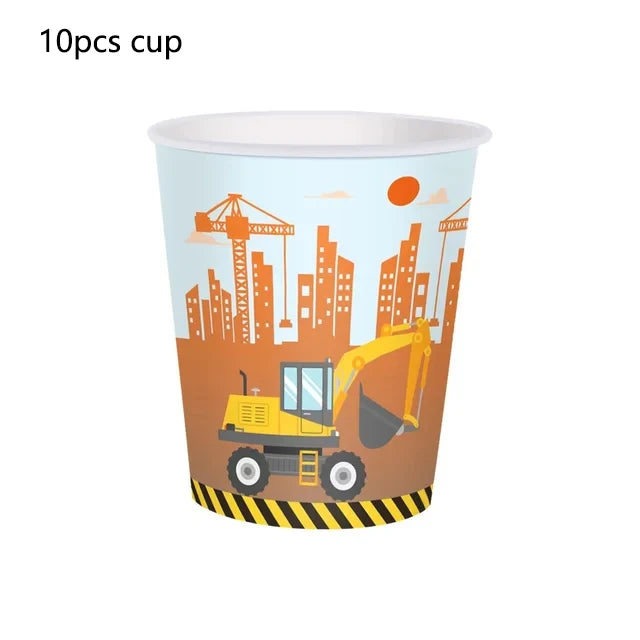 🚧 Party Zone Activated! Construction-Themed Tableware Set for Boys Who Dig Trucks 🛠️🎉 - ThiGui