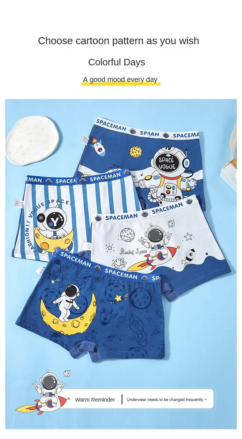 🩲🧒 Cotton Cartoon Boxer Set – Soft, Breathable & Perfect for Little Movers! 🌟🧺 - ThiGui