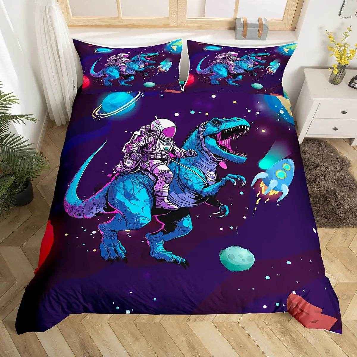 🛸 Cartoon Astronaut Duvet – Soft, Fun & Cozy Bedding for Space-Loving Kids! - ThiGui