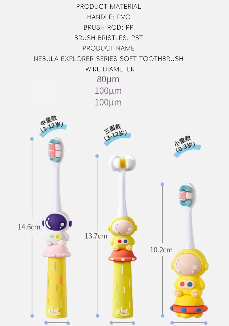 🪥🚀 Cartoon Astronaut Kids Toothbrush – Gentle Bristles, Galactic Fun! 🌙👦 - ThiGui