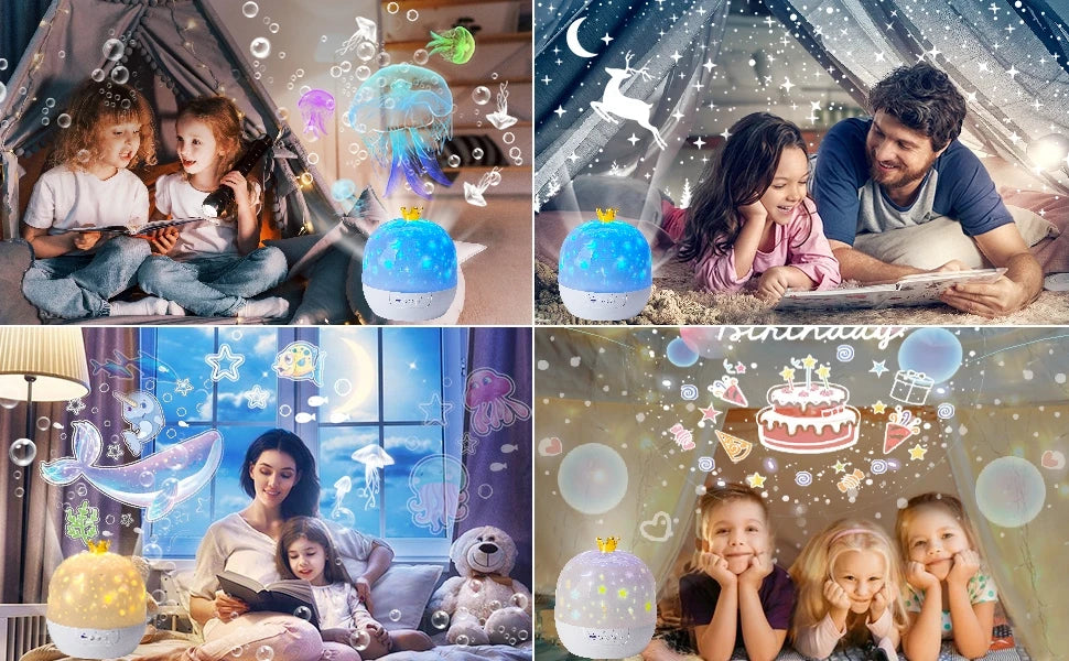 🌌✨ Starry Ocean Projector Night Light – A Magical Glow for Sweet Dreams 🌙🛏️ - ThiGui