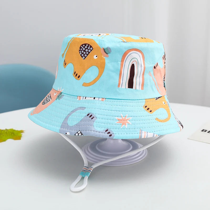 🌞 Sunshine-Ready! Adorable Cartoon Bucket Hat for Babies & Toddlers 🧢🦕 - ThiGui
